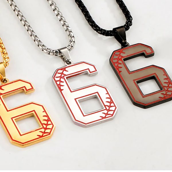 Baseball Number 6 Necklace