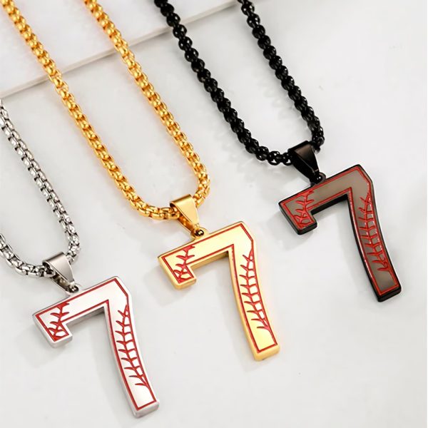 Baseball Number 7 Necklace