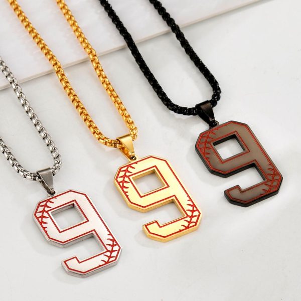 baseball number necklace 9