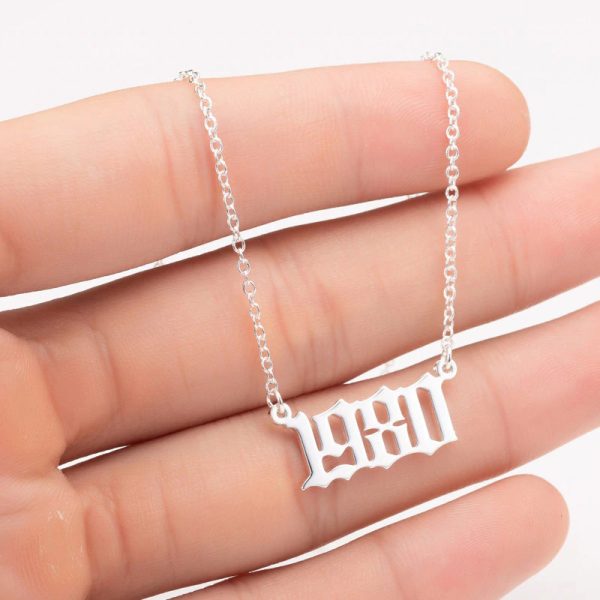 birth year 1980 necklace silver
