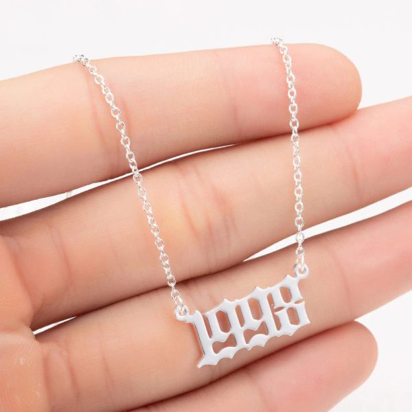 birth year 1998 necklace silver