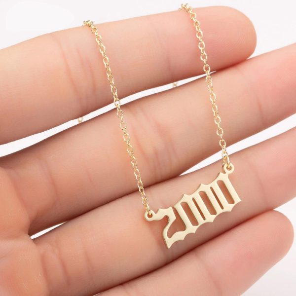 birth year 2000 necklace gold