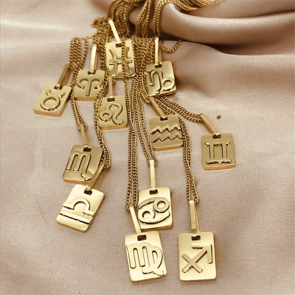 leo sign gold necklace