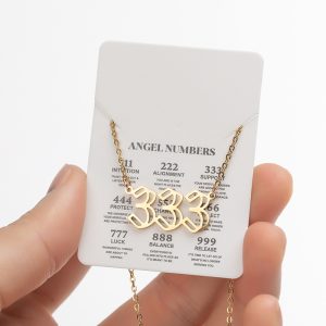 333 Angel Number Necklace Gold