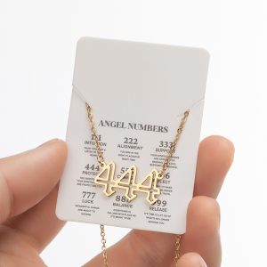 444 Angel Number Necklace Gold