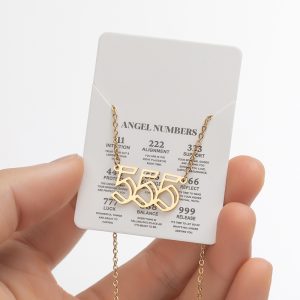 555 Angel Number Necklace Gold