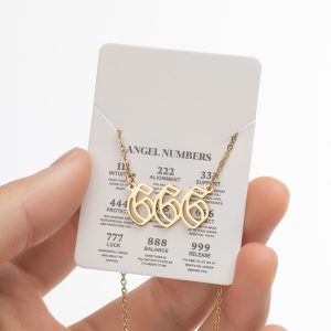 666 Angel Number Necklace Gold