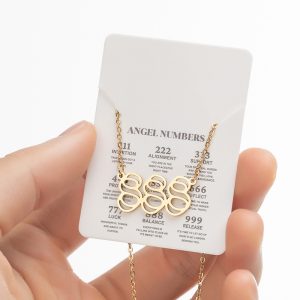 888 Angel Number Necklace Gold