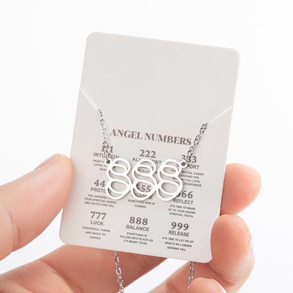888 Angel Number Necklace Silver