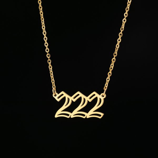 Angel Number 222 Necklace Gold