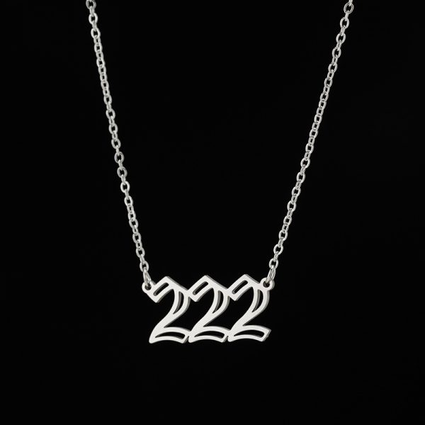 Angel Number 222 Necklace silver
