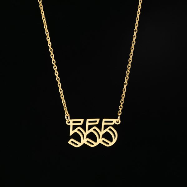 Angel Number 555 Necklace Gold