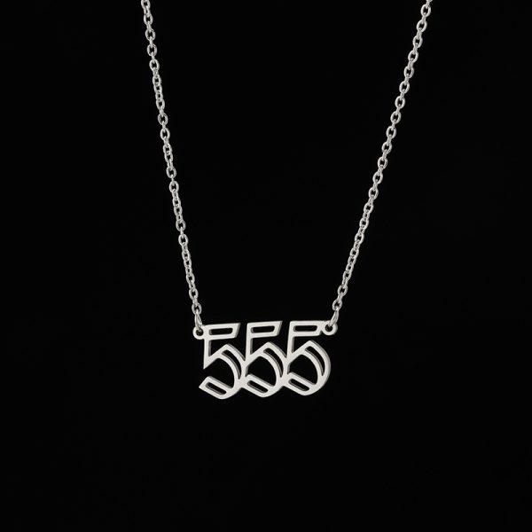 Angel Number 555 Necklace Silver