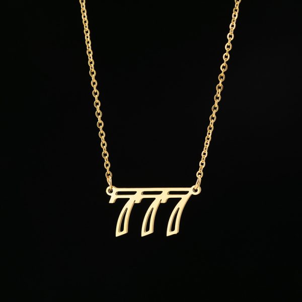Angel Number 777 Necklace Gold