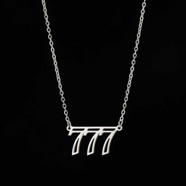 Angel Number 777 Necklace Silver