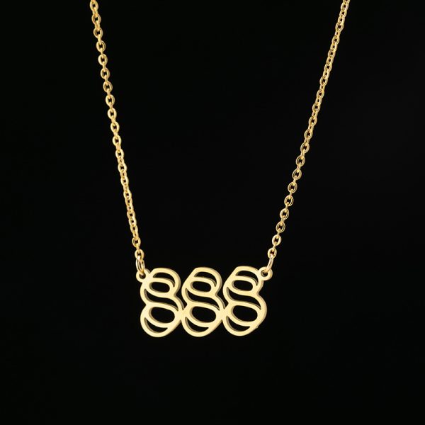 Angel Number 888 Necklace Gold