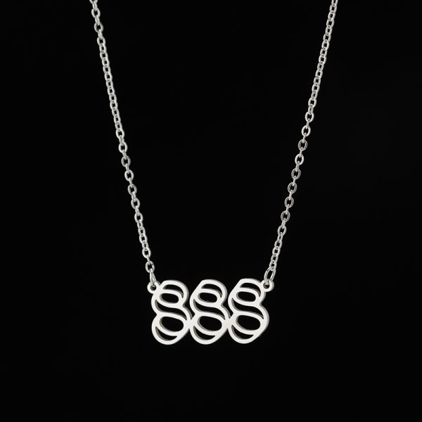 Angel Number 888 Necklace Silver