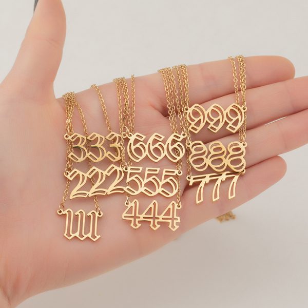 Angel Number Necklace Gold