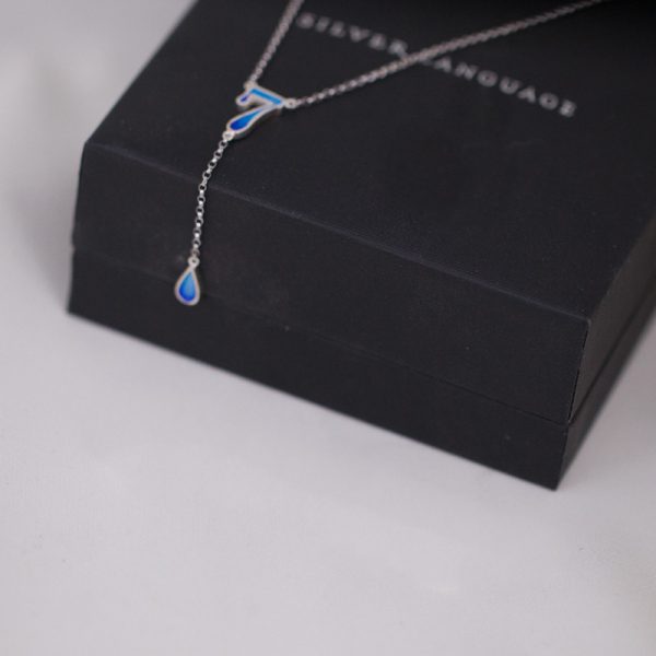 Blue 925 Sterling Silver Lucky Number 7 Necklace (2)