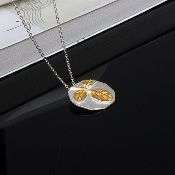 S925 Sterling Silver Bodhi Leaf Necklace (1)