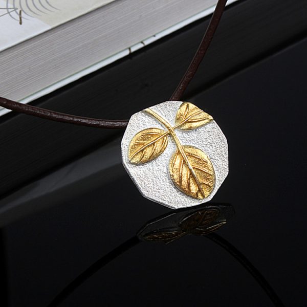 S925 Sterling Silver Bodhi Leaf Necklace (2)